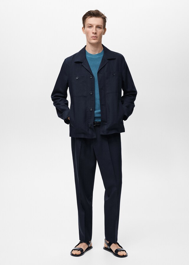 Mango Overshirt aus Lyocell-/Leinengemisch mit Taschen VIP-Rabatte