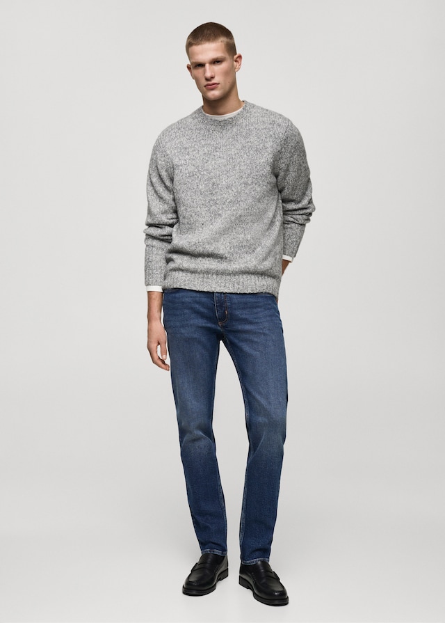 Mango Slim Fit-Jeans Jan im Used-Look mit dunkler Waschung Kostenlose Rückgabe