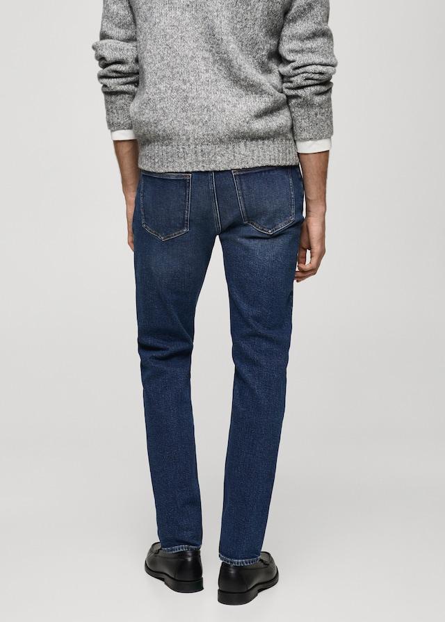 Mango Slim Fit-Jeans Jan im Used-Look mit dunkler Waschung Kostenlose Rückgabe