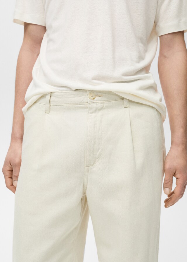 Mango Jeans Baumwolle Leinen Falten regular fit Letzte 3 Tage