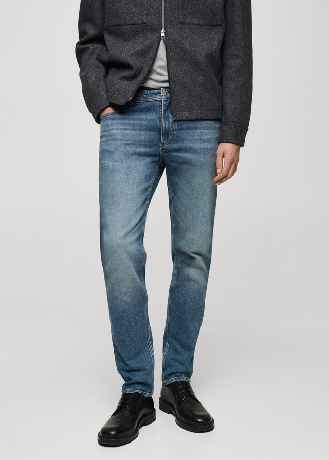Mango Slim Fit-Jeans Jan im Used-Look mit mittlerer Waschung Neueste Stile