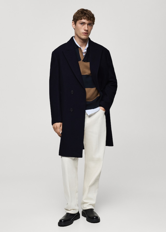 Mango Langer Relaxed-Fit-Wollmantel Speichern exportieren