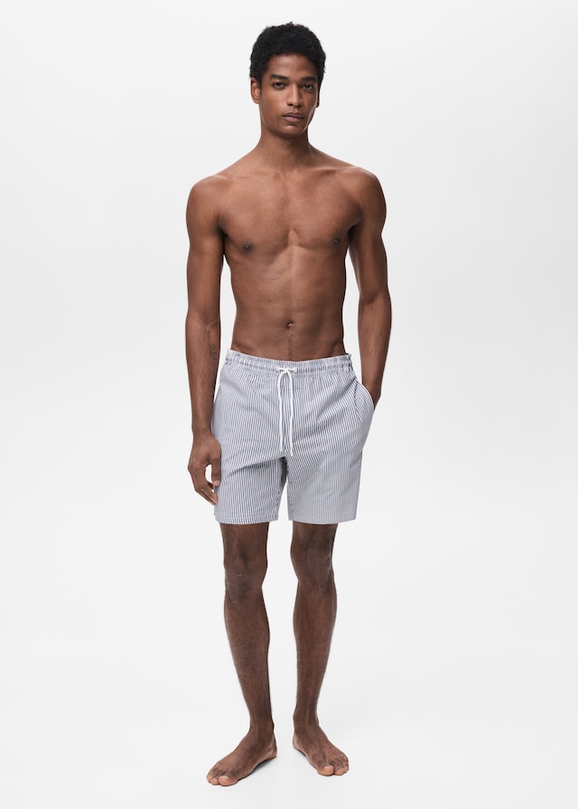 Mango Badeshorts mit Seersucker-Effekt zollfrei