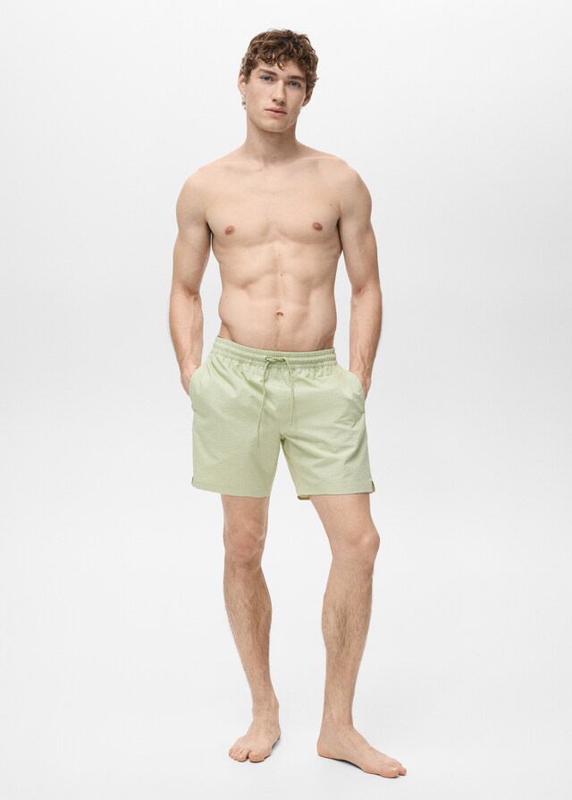 Mango Badeshorts mit Seersucker-Effekt Verkauf