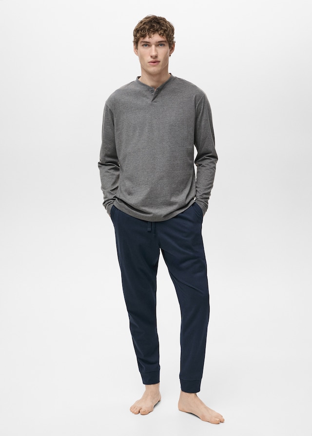 Mango Pack mit langem Pyjama aus 100 % Baumwolle Rabatt
