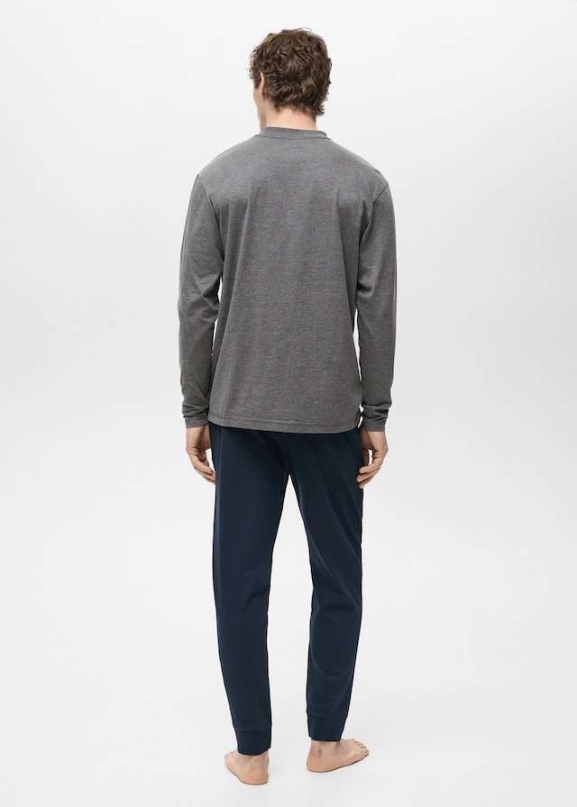 Mango Pack mit langem Pyjama aus 100 % Baumwolle Rabatt