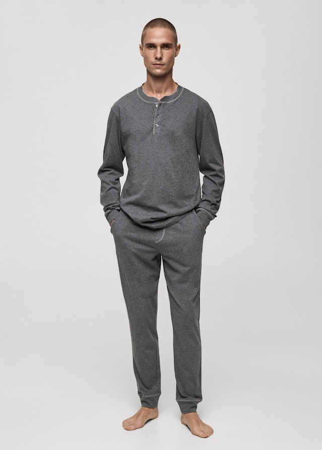 Mango Pack mit langem Pyjama aus 100 % Baumwolle Günstig kaufen