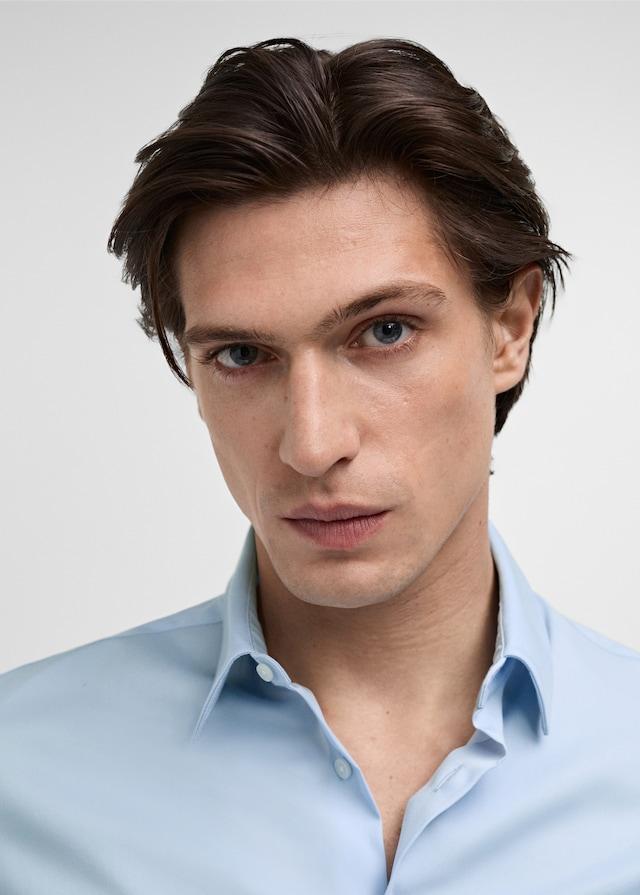 Mango Slim Fit-Anzugshemd aus Baumwolle Neueste Mode