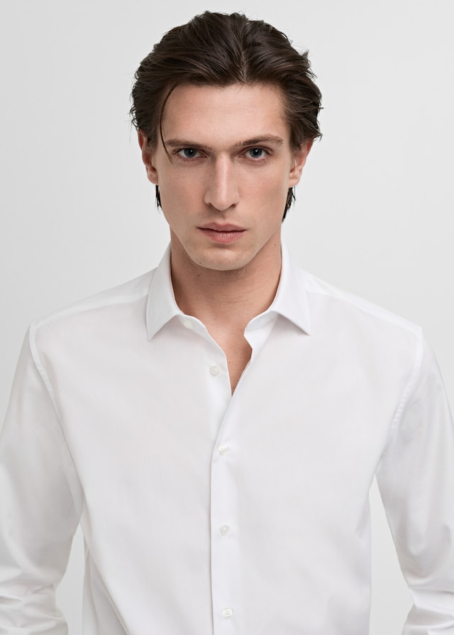 Mango Slim Fit-Oberhemd aus Baumwoll-Popeline Online Outlet