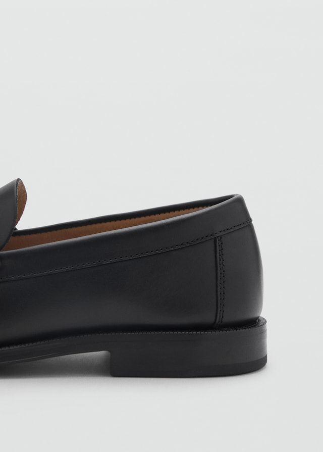 Mango Leder-Mokassins mit Maskendetail Begrenzte Freigabe