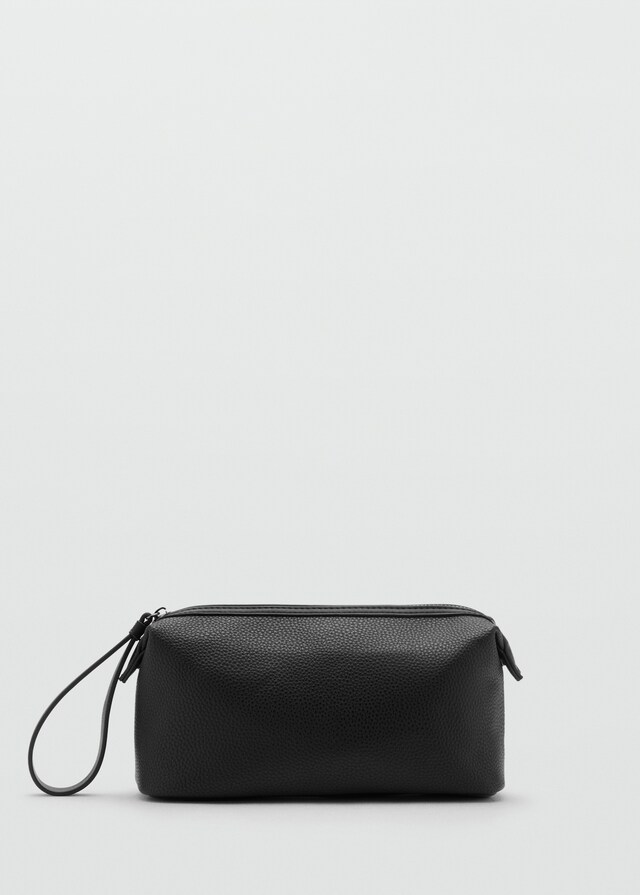Mango Genarbte Kosmetiktasche mit Kontrasthenkel Zeitbegrenzte Promotion