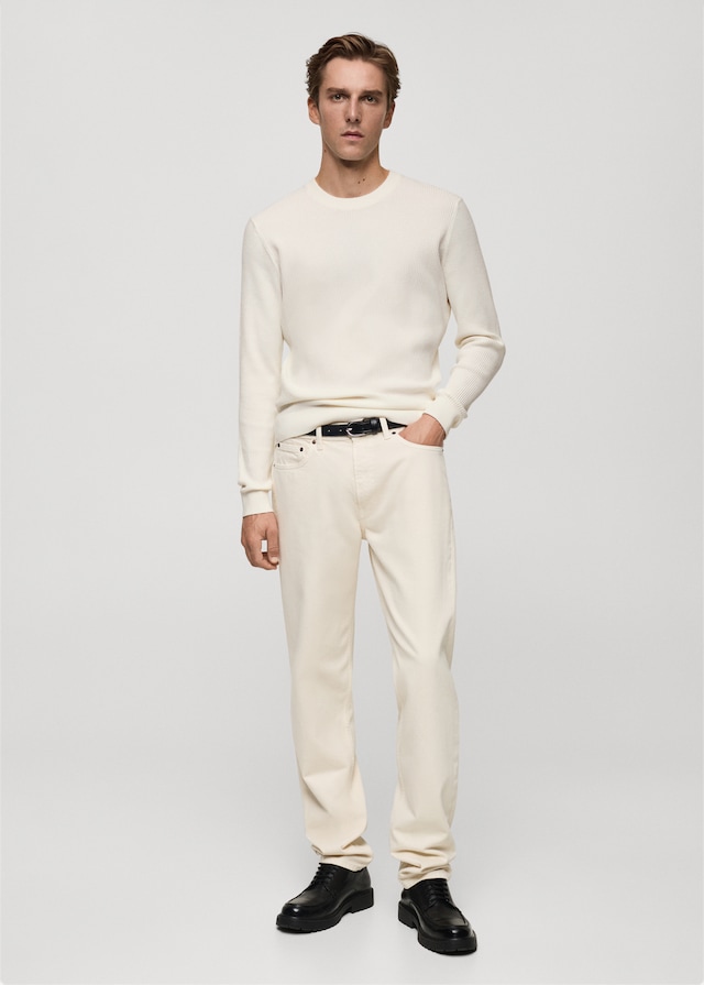 Mango Rippstrickpullover aus Baumwolle Online Outlet