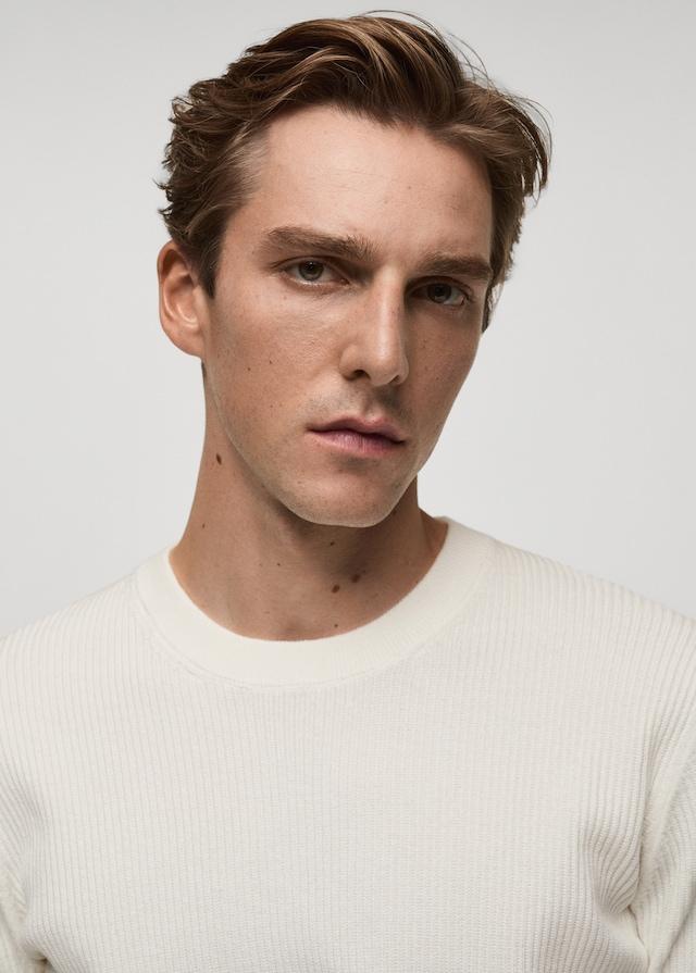 Mango Rippstrickpullover aus Baumwolle Online Outlet