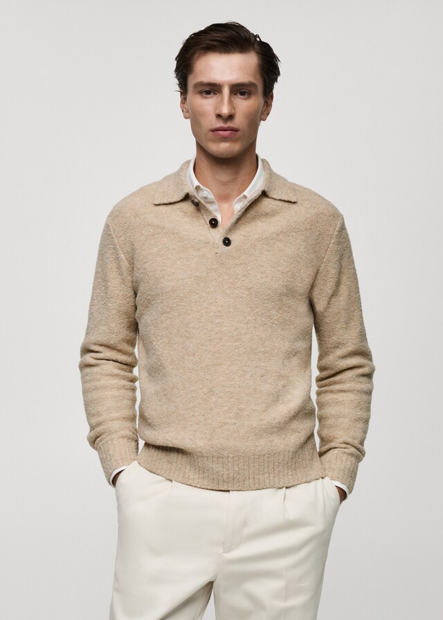 Mango Strick-Poloshirt mit Mini-Bouclé Exklusive Angebote