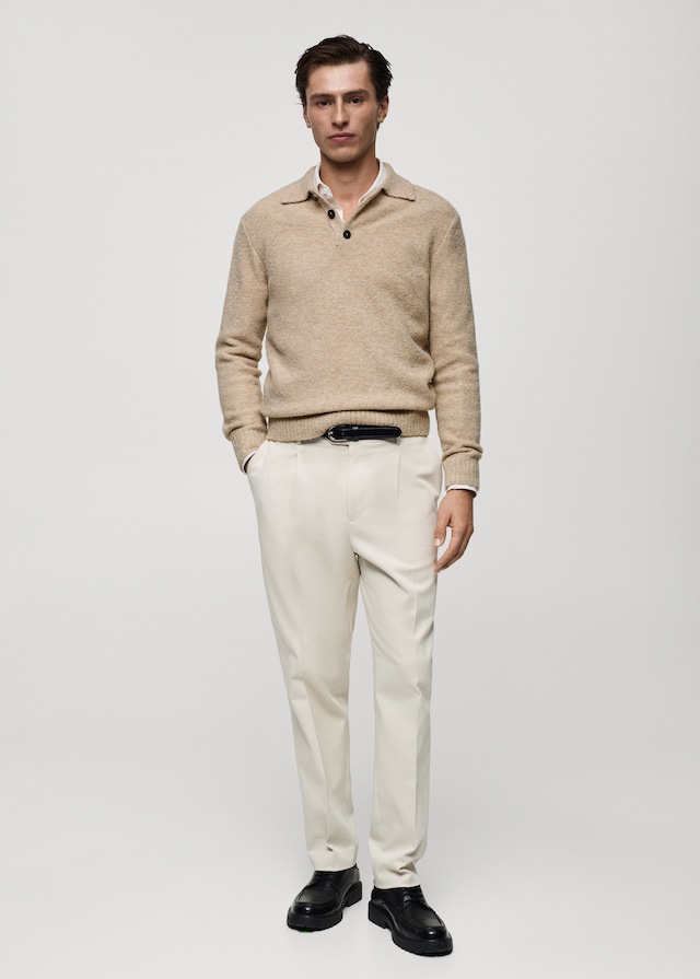Mango Strick-Poloshirt mit Mini-Bouclé Exklusive Angebote
