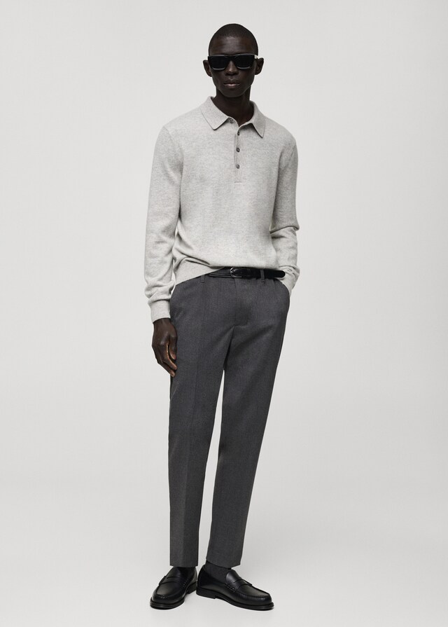 Mango Slim-Fit-Flanellhose Große Rabatte