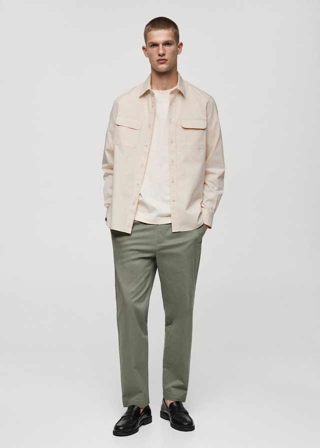 Mango Overshirt aus Baumwoll-Twill mit Taschen Kostenlose Rückgabe
