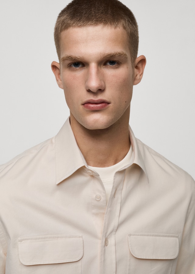 Mango Overshirt aus Baumwoll-Twill mit Taschen Kostenlose Rückgabe
