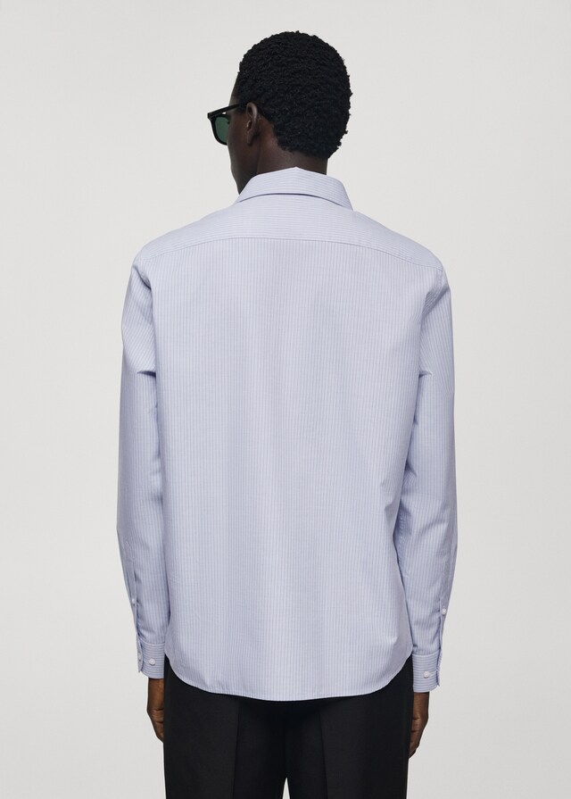 Mango Slim Fit-Baumwollhemd mit Nadelstreifenmuster Letzte 3 Tage