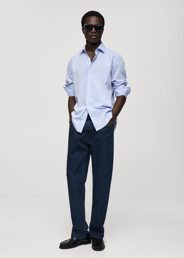 Mango Regular Fit-Hemd aus Fil-à-Fil-Baumwolle Letzte 2 Tage