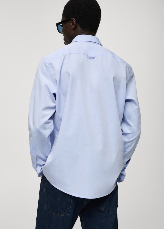 Mango Regular Fit-Hemd aus Fil-à-Fil-Baumwolle Letzte 2 Tage