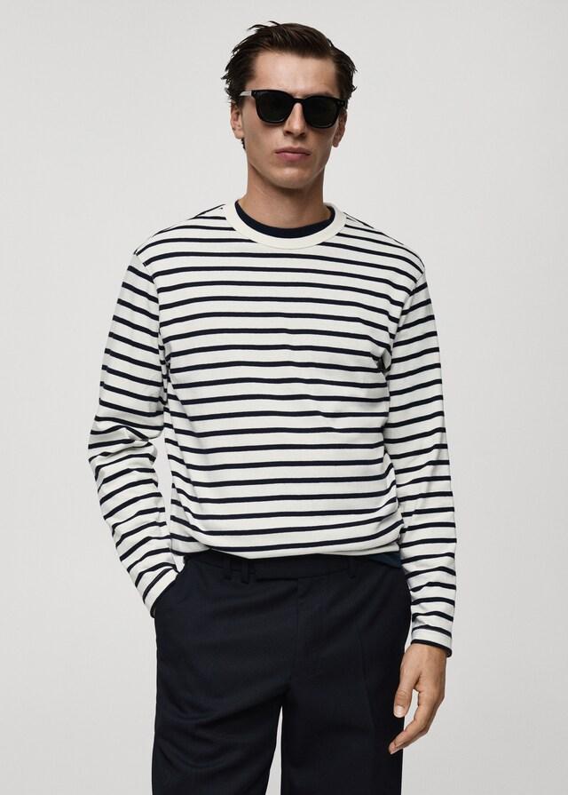 Mango Gestreiftes T-Shirt aus 100 % Baumwolle Zeitbegrenzte Promotion