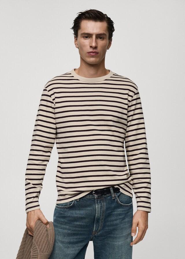 Mango Gestreiftes T-Shirt aus 100 % Baumwolle Bis zu 50% Rabatt