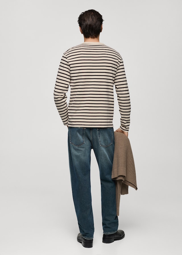 Mango Gestreiftes T-Shirt aus 100 % Baumwolle Bis zu 50% Rabatt