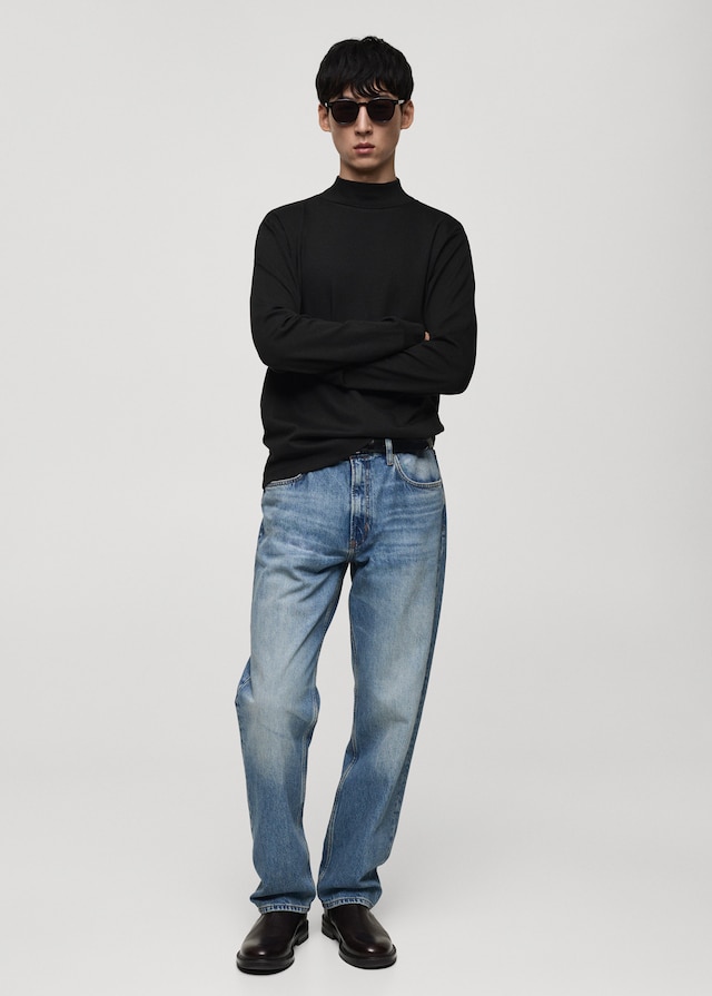 Mango Langärmliges T-Shirt mit halbhohem Kragen Bis zu 55% Rabatt