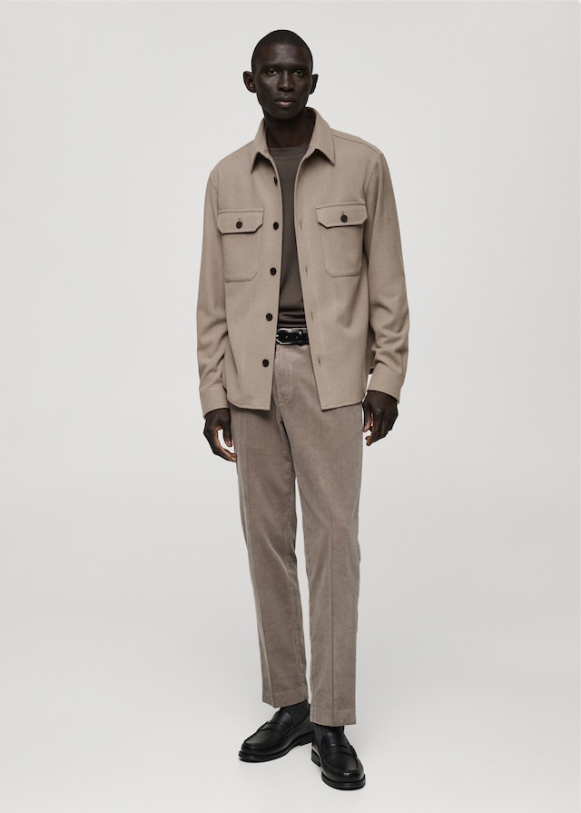 Mango Flanell-Overshirt aus Wollgemisch Kostenloser Versand international