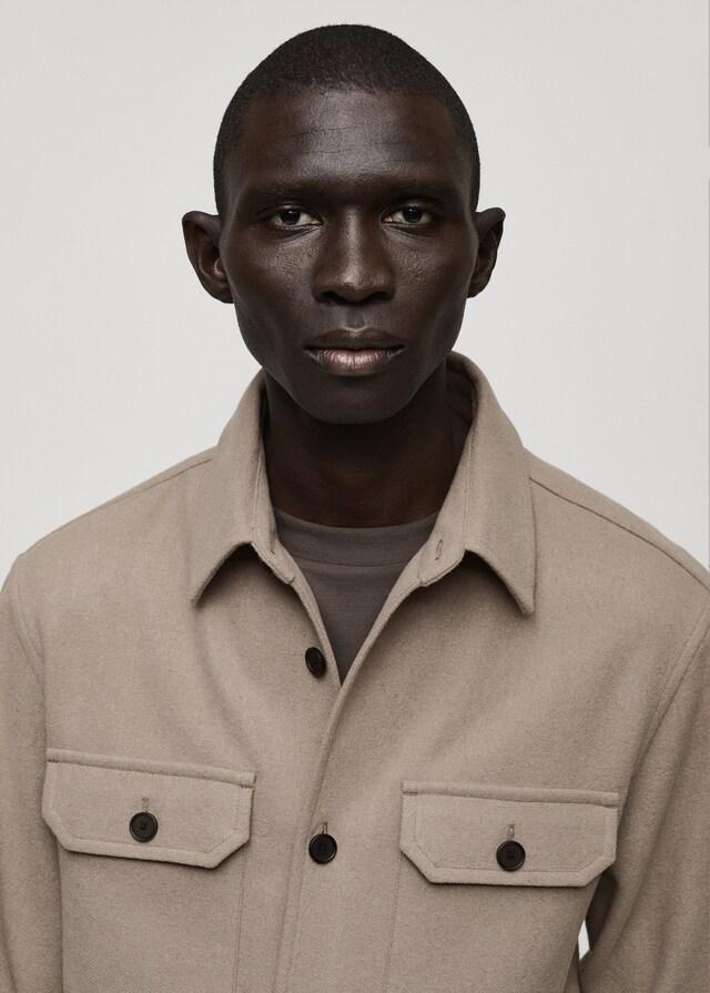 Mango Flanell-Overshirt aus Wollgemisch Kostenloser Versand international