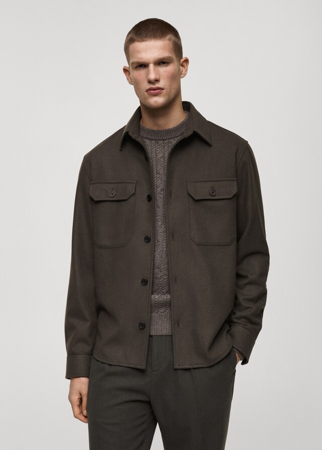 Mango Flanell-Overshirt aus Wollgemisch Fabrikladen