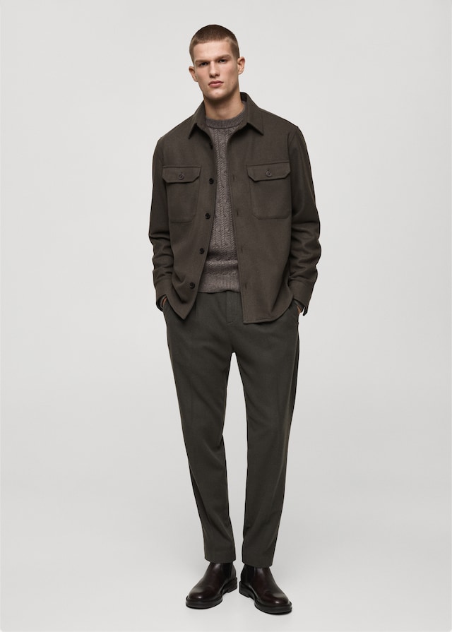 Mango Flanell-Overshirt aus Wollgemisch Fabrikladen
