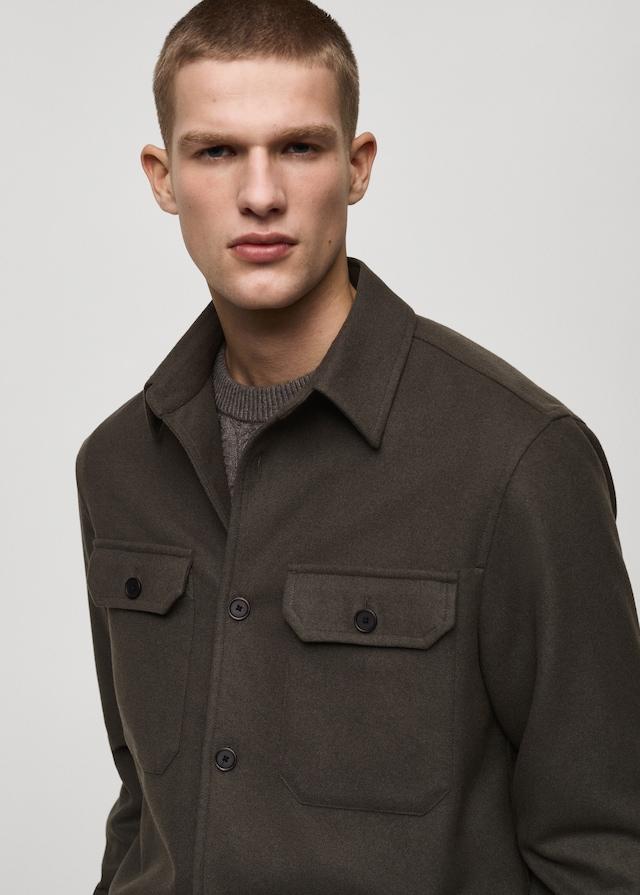 Mango Flanell-Overshirt aus Wollgemisch Fabrikladen