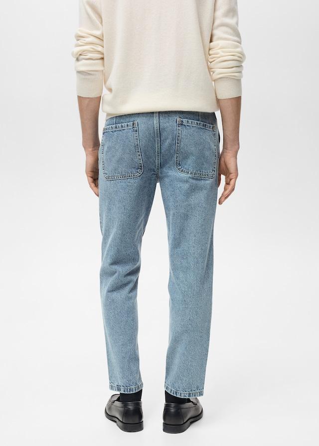 Mango Straight-Fit-Jeans im Used-Look Im Verkauf