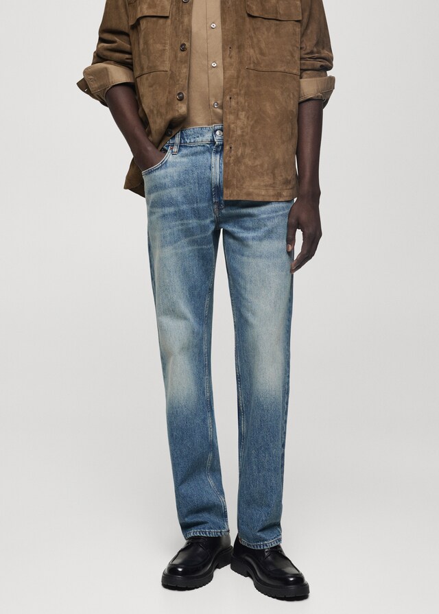 Mango Straight Fit-Jeans im Used-Look 50% Rabatt für begrenzte Zeit
