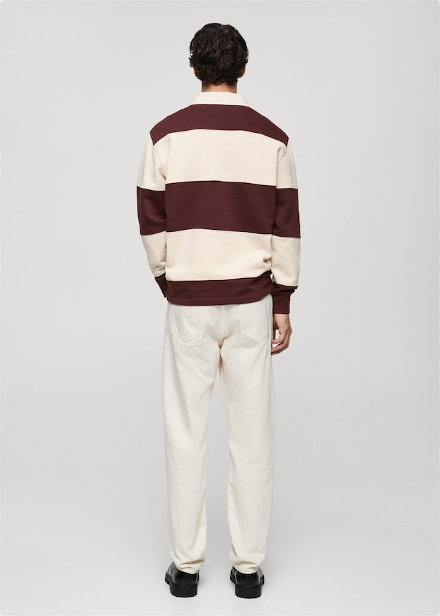 Mango Gestreiftes Polo-Sweatshirt aus Baumwolle Outlet