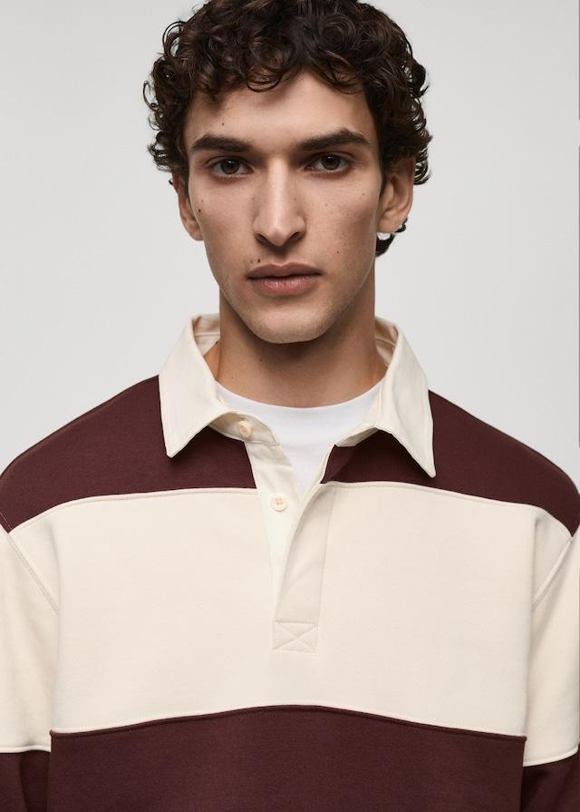 Mango Gestreiftes Polo-Sweatshirt aus Baumwolle Outlet