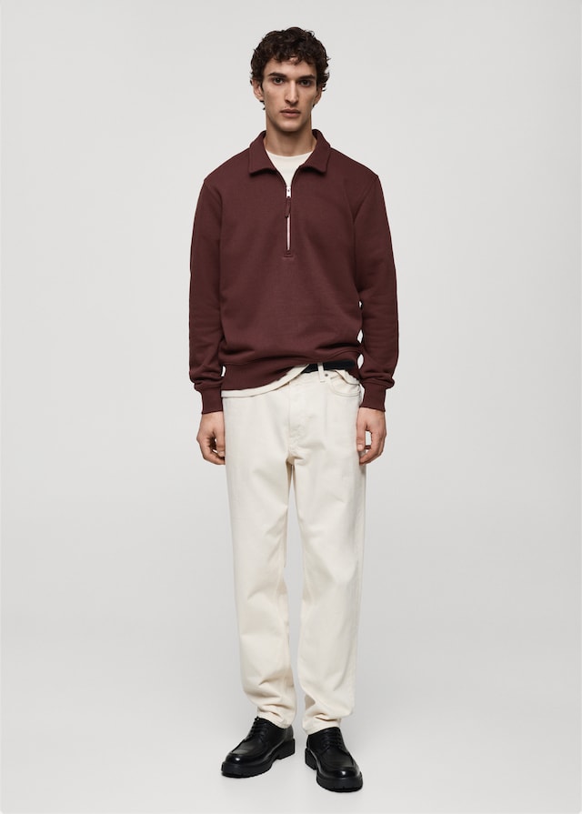 Mango Regular-Fit-Polo-Sweatshirt aus Baumwolle Verkauf