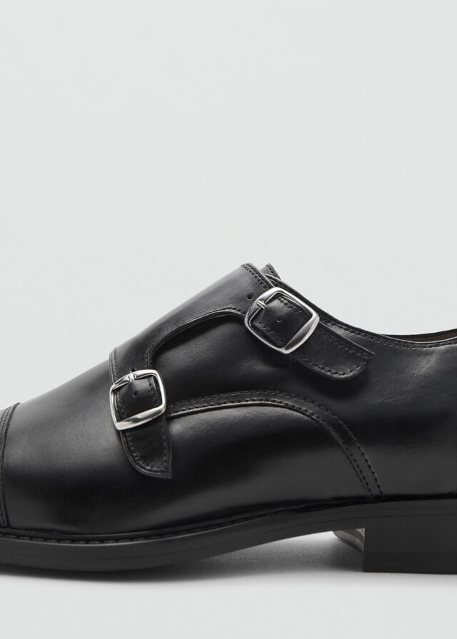 Mango Lederschuh mit Doppelschnalle Großer Ausverkauf