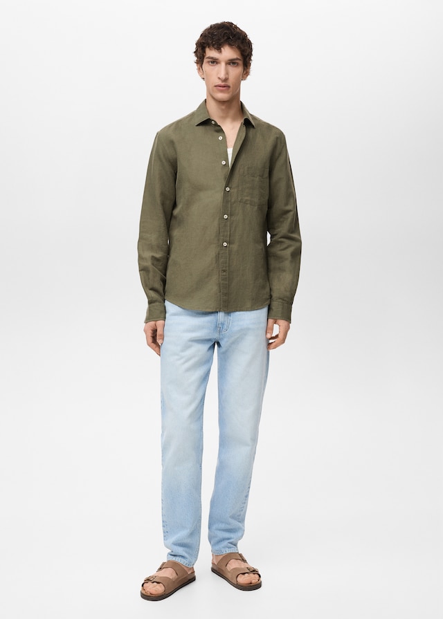 Mango Classic-Fit-Leinenhemd Vatertagsangebot