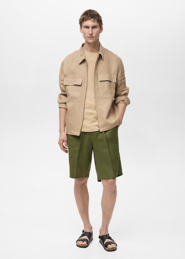 Mango Jacke aus 100 % Leinen mit Taschen Valentinstagsangebot