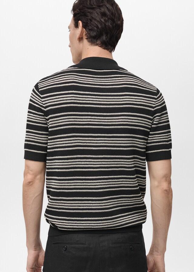 Mango Gestricktes Polo mit Streifen Jubiläumsangebot