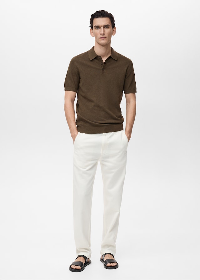 Mango Slim-Fit-Strick-T-Shirt mit Struktur Lagerräumung