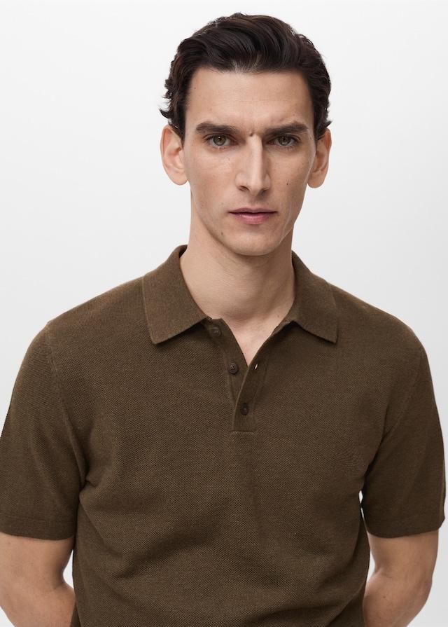 Mango Slim-Fit-Strick-T-Shirt mit Struktur Lagerräumung