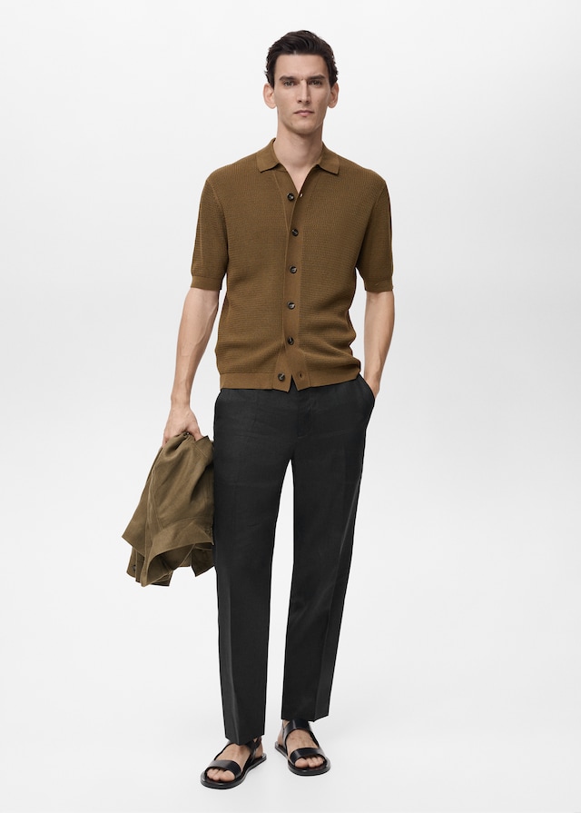 Mango Strukturiertes Strickhemd Top Angebot