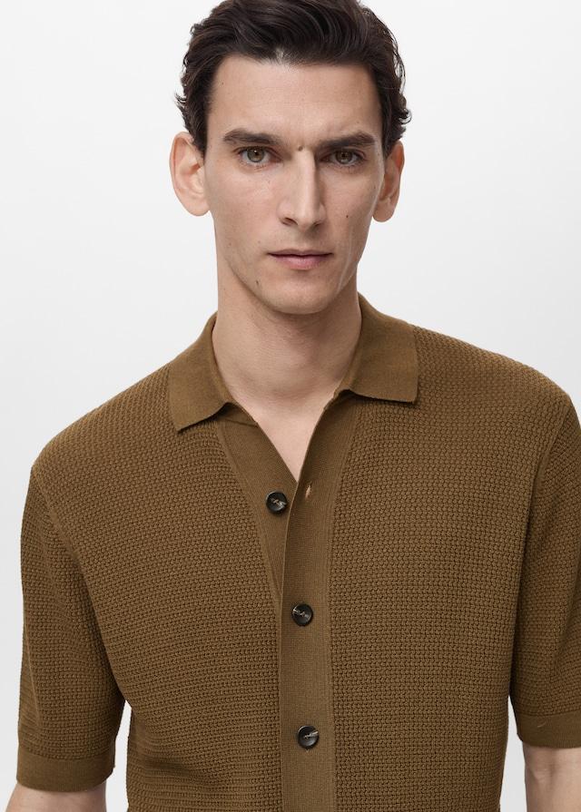 Mango Strukturiertes Strickhemd Top Angebot