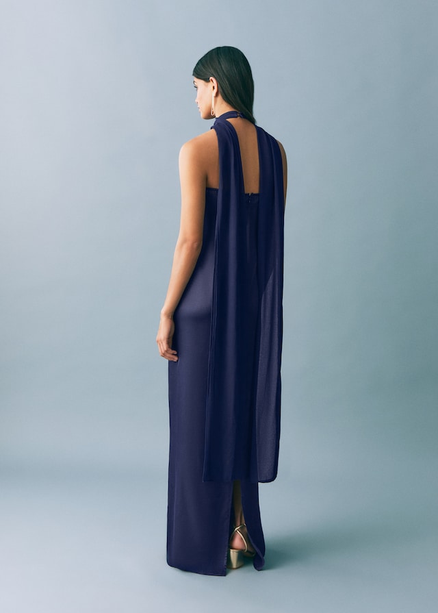Mango Satiniertes Neckholderkleid Neueste Stile