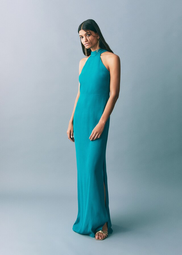 Mango Langes Neckholderkleid Zeitbegrenzte Promotion