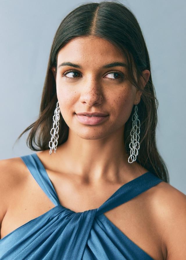 Mango Satinierter Neckholder-Jumpsuit Bis zu 50% Rabatt
